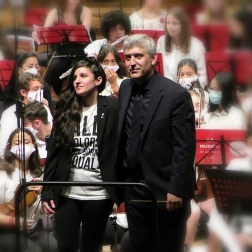 Teatro Dal Verme, Milano - Composer Maria Olivero and Maestro Carlo Taffuri - SONG Choirs and Orchestra -performing "Today, Say No To Child Labour (2022)